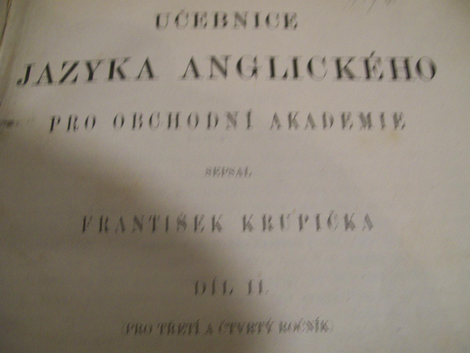 učebnice jazyka anglického 1920